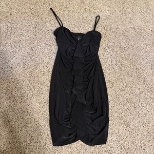 Windsor Elegant Black Ruched Mini Dress